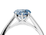 Silver Fancy Blue Heart  Solitaire Engagement Ring with Four-Prong Setting and Classic Band 4