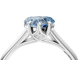 Silver Fancy Blue Heart  Solitaire Engagement Ring with Six-Prong Setting and Classic Band 5