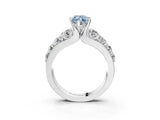Silver Fancy Blue Marquise  Brilliant Solitaire with Side Stones on a Pave Band and Four-Prong Setting_15