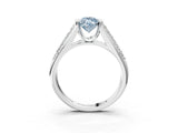 Silver Fancy Blue Marquise Cut Cut Diamond Channel Set Pave Band with Tension Prong Setting_9