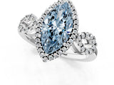 Silver Fancy Blue Marquise Cut Cut Halo Diamond Infinity Band with Four-Prong Setting_7