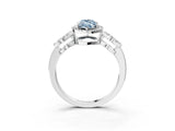 Silver Fancy Blue Marquise Cut Cut Halo Diamond Infinity Band with Four-Prong Setting_9