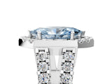 Silver Fancy Blue Marquise Cut Cut Halo Split Shank Prong Set Ring_11