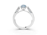 Silver Fancy Blue Marquise Cut Diamond Channel Set Solitaire Ring with Four-Prong Setting_94