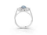 Silver Fancy Blue Marquise Cut Diamond Floral Double Halo Engagement Ring with Prong Setting_33