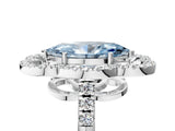 Silver Fancy Blue Marquise Cut Diamond Floral Halo Split Shank Prong Setting Ring_35