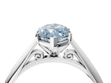 Silver Fancy Blue Marquise Cut Diamond Solitaire Engagement Ring with Cathedral Setting and Four-Prong Mount_4