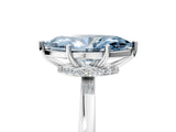 Silver Fancy Blue Marquise Cut Diamond Solitaire Ring with Classic Band and Four-Prong Setting_11