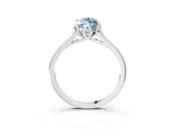 Silver Fancy Blue Marquise Cut Diamond Solitaire Ring with Flower Prong Setting and Classic Band_23