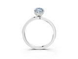 Silver Fancy Blue Marquise Cut Diamond Solitaire Ring with Thin Band and Prong Setting_3