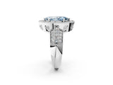 Silver Fancy Blue Marquise Cut Halo Diamond Engagement Ring with Pave Split Shank and Four-Prong Setting_8