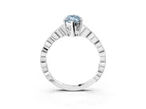 Silver Fancy Blue Marquise Cut Solitaire Diamond Ring with Infinity Twist Band and Four-Prong Setting_39
