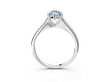 Silver Fancy Blue Marquise Cut Solitaire Diamond Ring with Six-Prong Setting and Classic Band_66
