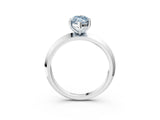 Silver Fancy Blue Marquise  Cut Solitaire Engagement Ring with Flat Band and Four-Prong Setting 3