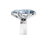 Silver Fancy Blue Marquise  Cut Solitaire Engagement Ring with Flat Band and Four-Prong Setting 5