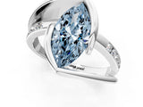Silver Fancy Blue Marquise Cut Solitaire Tension-Set Diamond Split Shank Ring_7