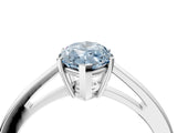 Silver Fancy Blue Marquise  Solitaire Diamond Ring with Split Shank and Four-Prong Setting_16