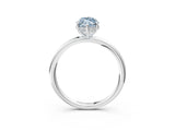 Silver Fancy Blue Marquise  Solitaire Diamond Ring with a Classic Band and Four-Prong Setting 3