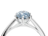 Silver Fancy Blue Marquise  Solitaire Engagement Ring with Four-Prong Setting and Classic Band 5