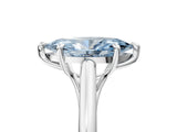 Silver Fancy Blue Marquise  Solitaire Engagement Ring with Six-Prong Setting and Classic Band 5