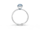 Silver Fancy Blue Marquise  Solitaire Twist Band Ring with Four-Prong Setting_3