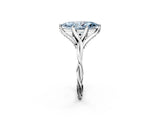 Silver Fancy Blue Marquise  Solitaire Twist Band Six-Prong Setting 2