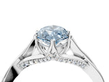 Silver Fancy Blue Marquise  Solitaire Twist Band Six-Prong Setting 4