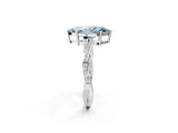 Silver Fancy Blue Marquise  Solitaire Twisted Pave Diamond Ring with Four-Prong Setting_2