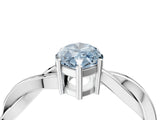 Silver Fancy Blue Marquise  Solitaire Twisted Pave Diamond Ring with Four-Prong Setting_4