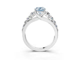 Silver Fancy Blue Oval Cut Brilliant Diamond Pavé Band with Six-Prong Setting_21
