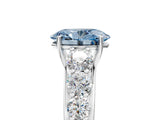 Silver Fancy Blue Oval Cut Brilliant Diamond Pavé Band with Six-Prong Setting_23