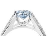 Silver Fancy Blue Oval Cut Cut Diamond Channel Set Pave Band with Tension Prong Setting_16