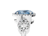 Silver Fancy Blue Oval Cut Cut Halo Diamond Infinity Band with Four-Prong Setting_11