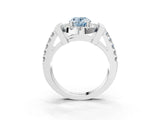 Silver Fancy Blue Oval Cut Cut Halo Split Shank Prong Set Ring_9