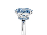 Silver Fancy Blue Oval Cut Diamond Solitaire Ring with Classic Band and Four-Prong Setting_35