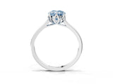 Silver Fancy Blue Oval Cut Diamond Solitaire Ring with Flower Prong Setting and Classic Band_3