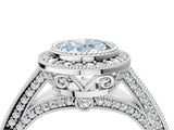 Silver Fancy Blue Oval Cut Halo Diamond Split Shank Pave Ring_10