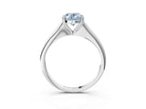 Silver Fancy Blue Oval Cut Solitaire Diamond Ring with Six-Prong Setting and Classic Band_43