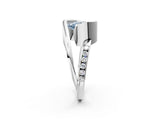 Silver Fancy Blue Oval Cut Solitaire Tension-Set Diamond Split Shank Ring_8