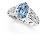 Silver Fancy Blue Pear Cut Cut Diamond Channel Set Pave Band with Tension Prong Setting_7