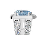 Silver Fancy Blue Pear Cut Cut Halo Split Shank Prong Set Ring_11