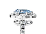 Silver Fancy Blue Pear Cut Diamond Floral Halo Split Shank Prong Setting Ring_11