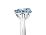 Silver Fancy Blue Pear Cut Diamond Solitaire Engagement Ring with Cathedral Setting and Four-Prong Mount_5