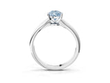 Silver Fancy Blue Pear Cut Diamond Solitaire Engagement Ring with Classic Band and Four-Prong Setting_15