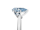 Silver Fancy Blue Pear Cut Diamond Solitaire Engagement Ring with Classic Band and Four-Prong Setting_17