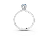 Silver Fancy Blue Pear Cut Diamond Solitaire Ring with Classic Band and Four-Prong Setting_15