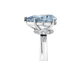 Silver Fancy Blue Pear Cut Diamond Solitaire Ring with Classic Band and Four-Prong Setting_17