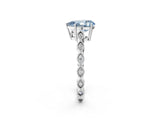 Silver Fancy Blue Pear Cut Solitaire Diamond Ring with Infinity Twist Band and Four-Prong Setting_8