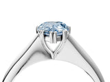 Silver Fancy Blue Pear Cut Solitaire Diamond Ring with Six-Prong Setting and Classic Band_44