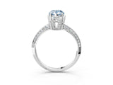 Silver Fancy Blue Pear Cut Solitaire Split Shank Pave Diamond Engagement Ring with Four-Prong Setting_9
